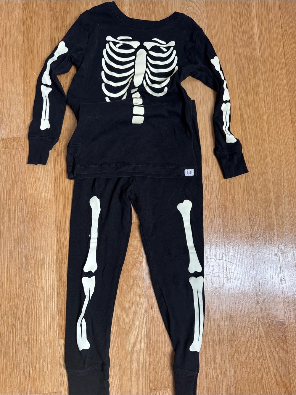 GAP Black Glow Skeleton Kids Pajama Set/ Halloween costume